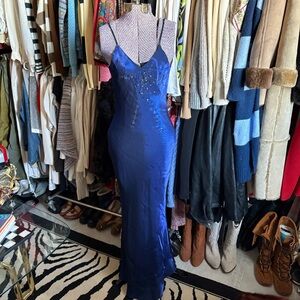 Vintage Y2K Blue Sequin Gown